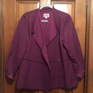 Boutique Burgundy/Magenta Polka Dot Jacket